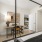 bedroom with modern spaces and a large window