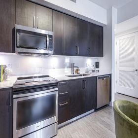Find your perfect fit at Sofia Coral Gables a kitchen with black cabinets
